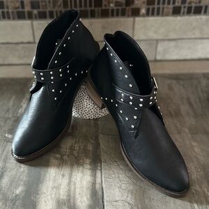 Studded Black Ankle Boots NWOT!